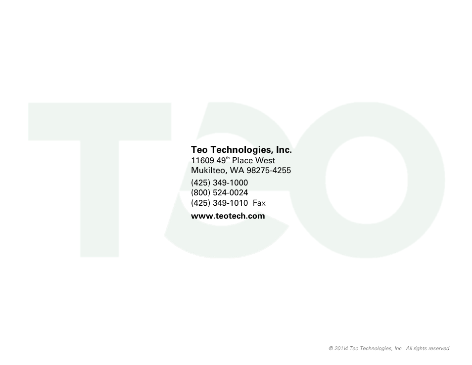 Teo technologies, inc | Teo IP Phone 7810 User Manual | Page 40 / 40