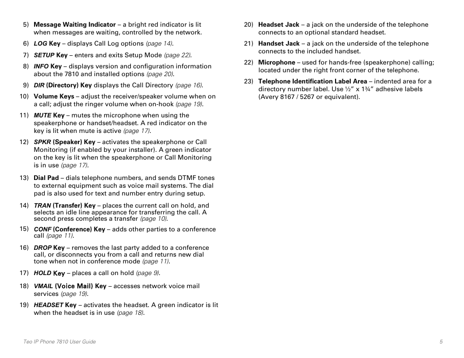 Teo IP Phone 7810 User Manual | Page 5 / 40