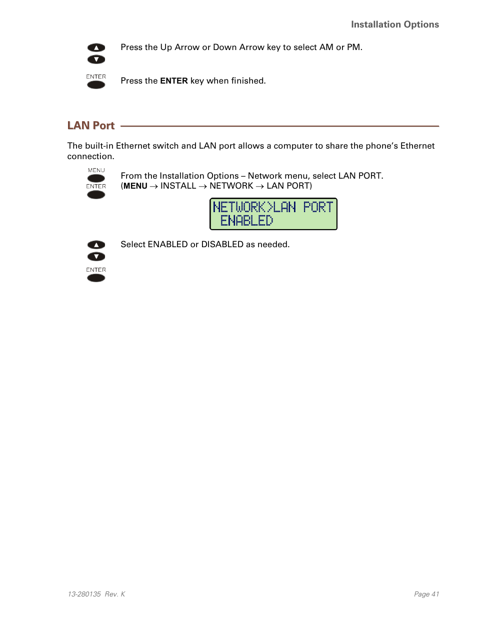 Lan port | Teo IP Phone 4101 Installation User Manual | Page 41 / 72