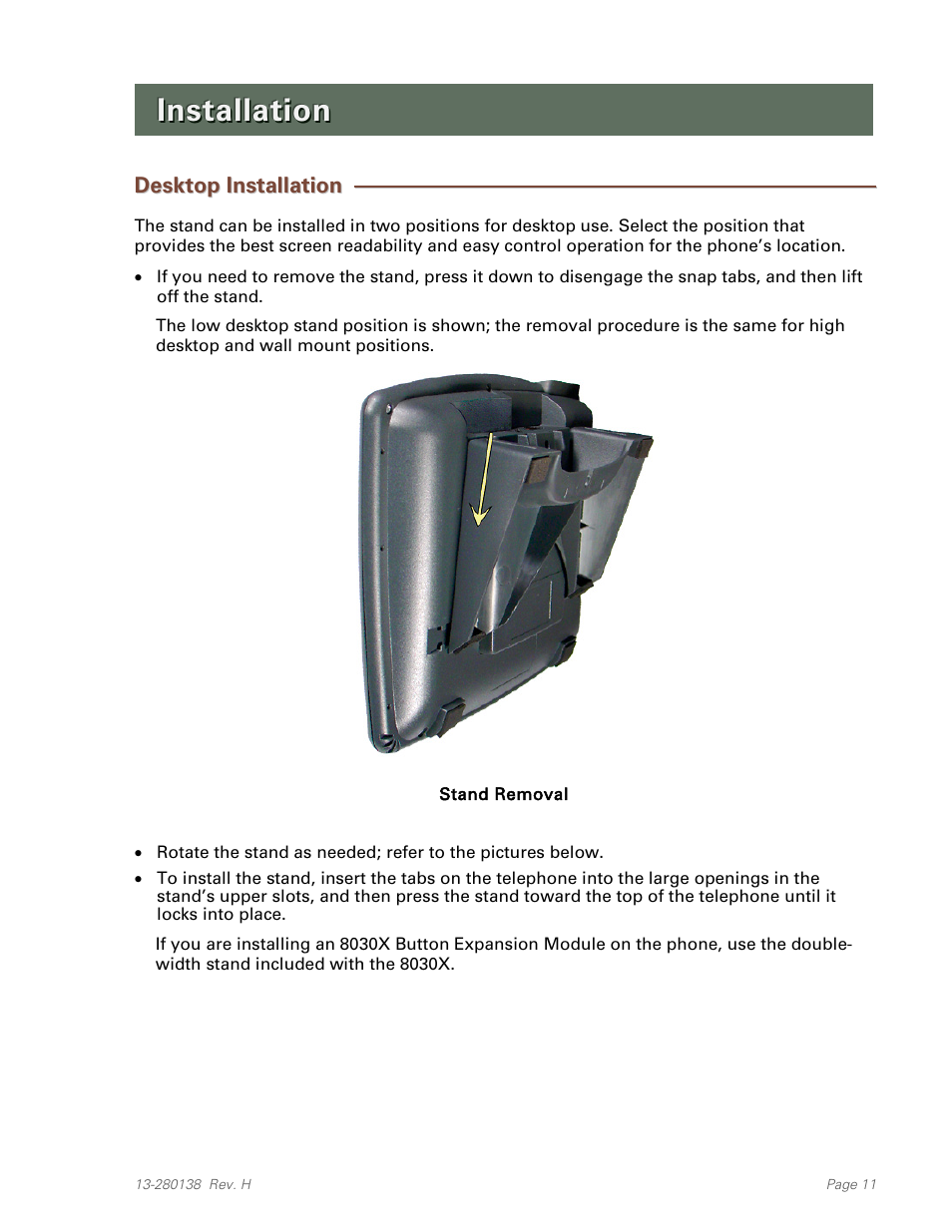 Installation, Desktop installation | Teo IP Phone 7810-TSG Installation User Manual | Page 11 / 84