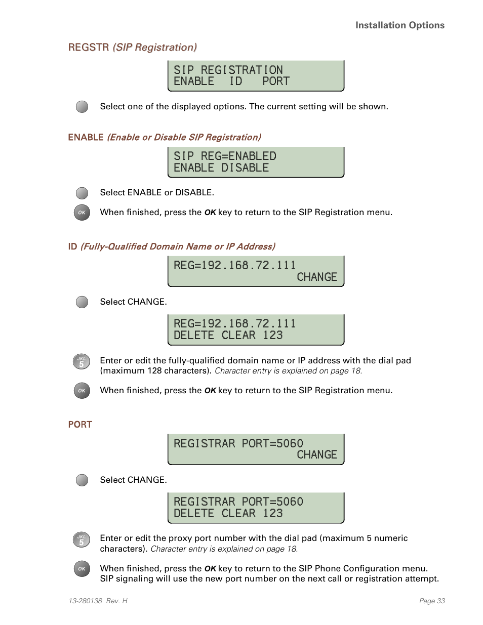 Regstr (sip registration) | Teo IP Phone 7810-TSG Installation User Manual | Page 33 / 84