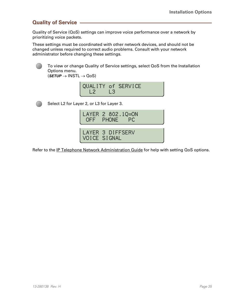 Quality of service | Teo IP Phone 7810-TSG Installation User Manual | Page 35 / 84