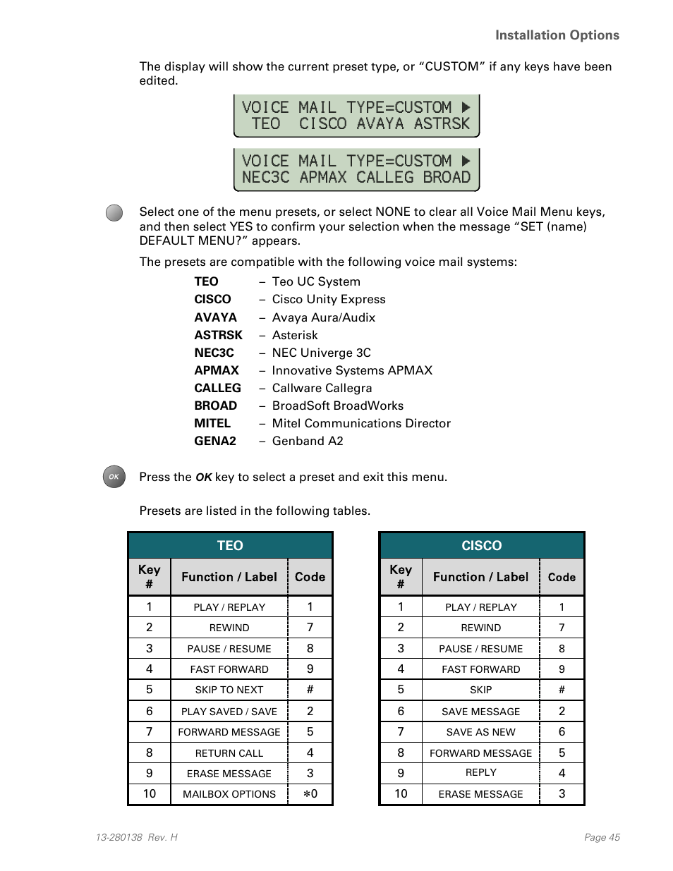 Teo IP Phone 7810-TSG Installation User Manual | Page 45 / 84