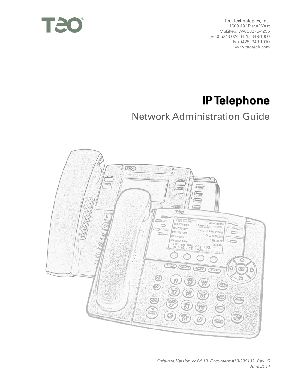 Teo IPTelephone Network User Manual | 86 pages