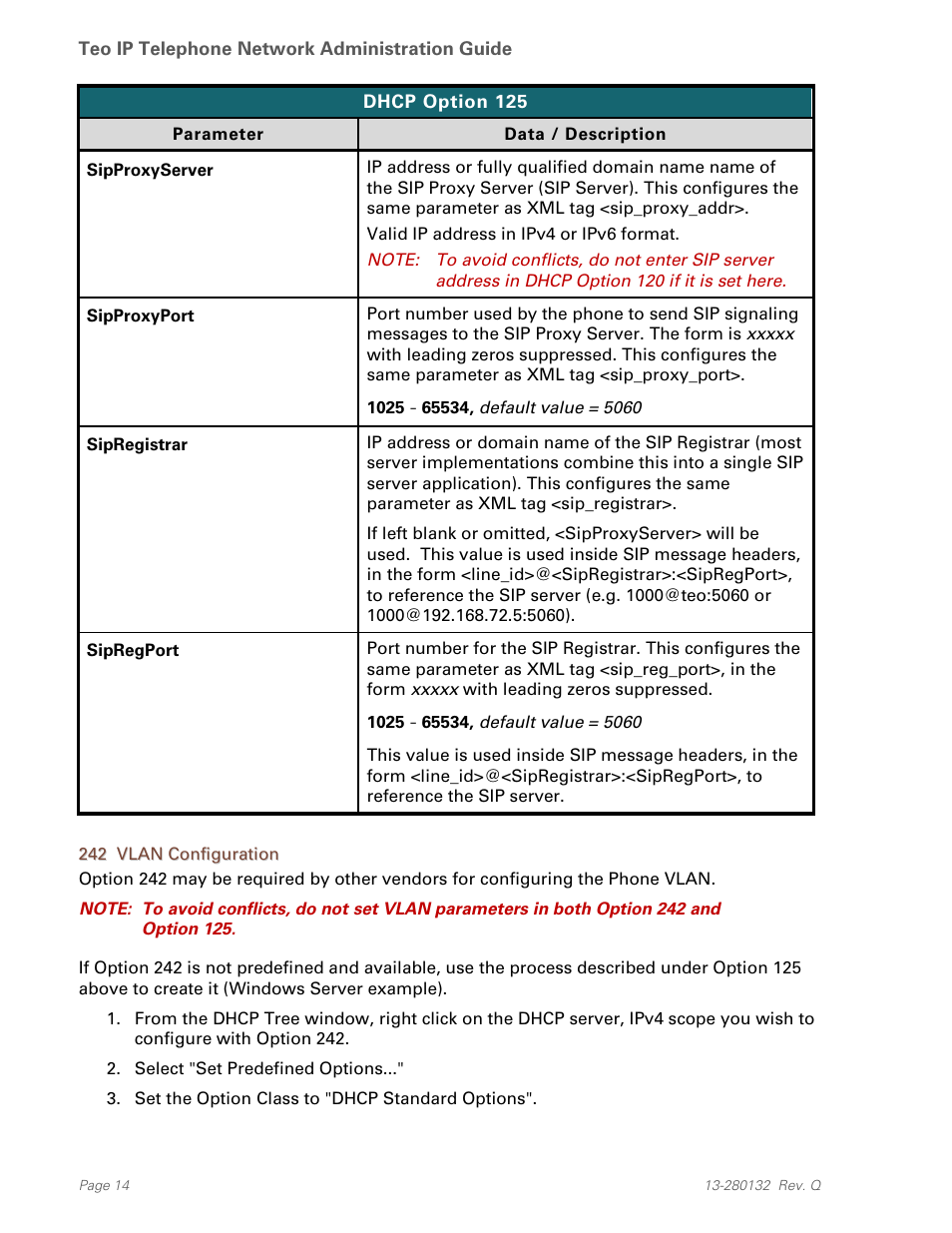 242 vlan configuration | Teo IPTelephone Network User Manual | Page 14 / 86