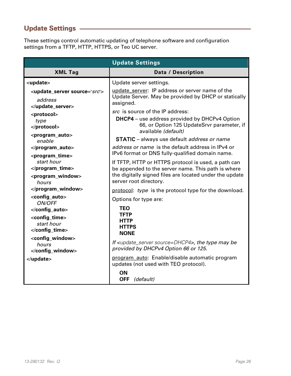 Update settings | Teo IPTelephone Network User Manual | Page 26 / 86