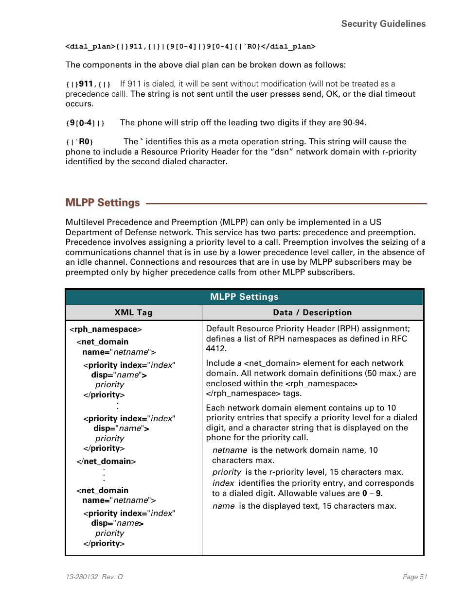 Mlpp settings | Teo IPTelephone Network User Manual | Page 51 / 86