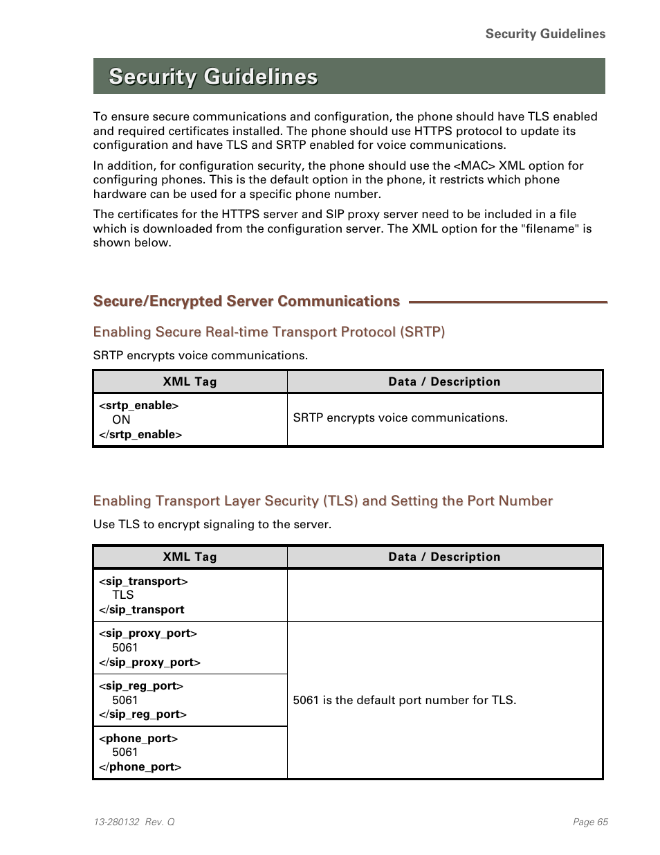 Security guidelines, Secure/encrypted server communications | Teo IPTelephone Network User Manual | Page 65 / 86