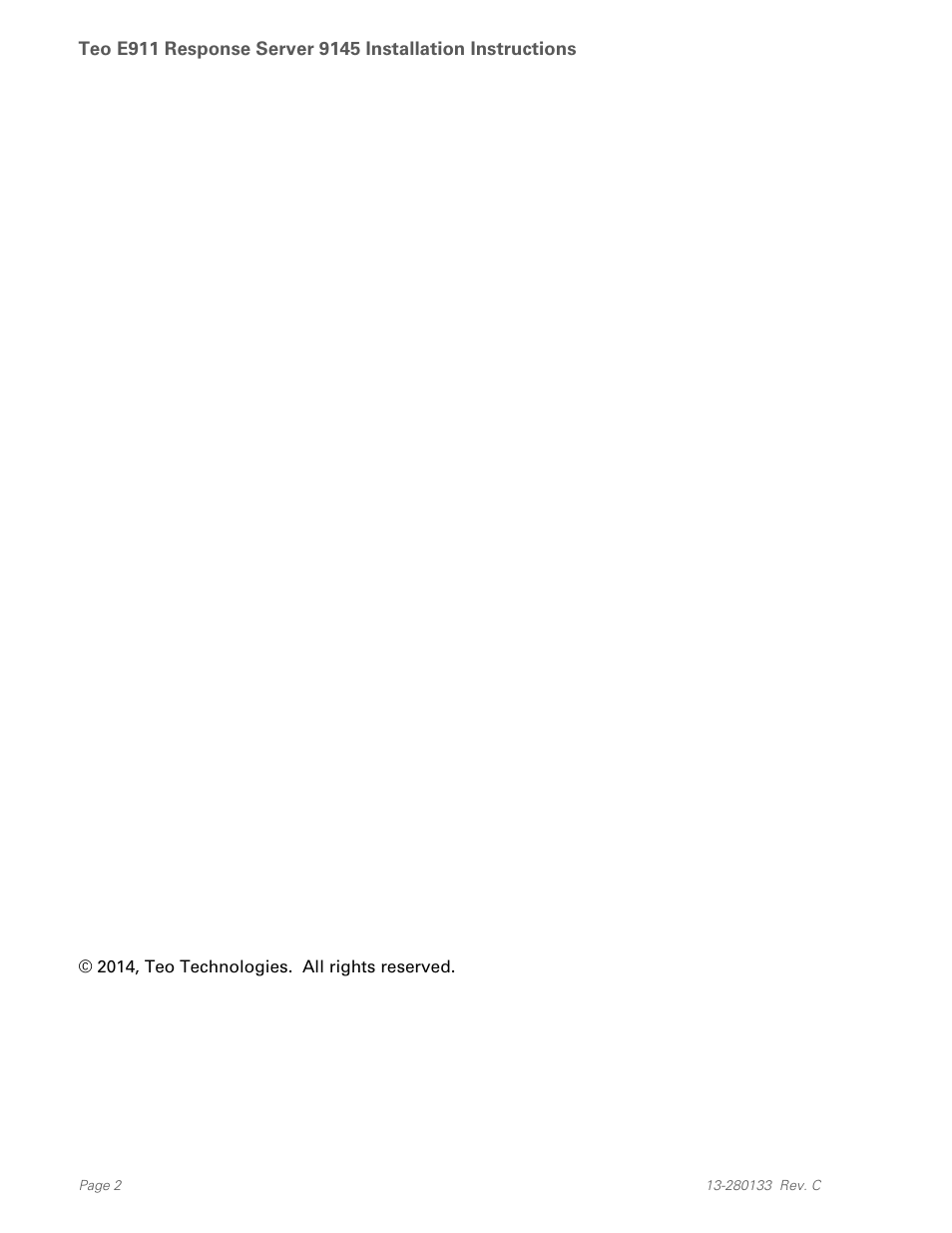 Teo E911 Response System Installation User Manual | Page 2 / 90