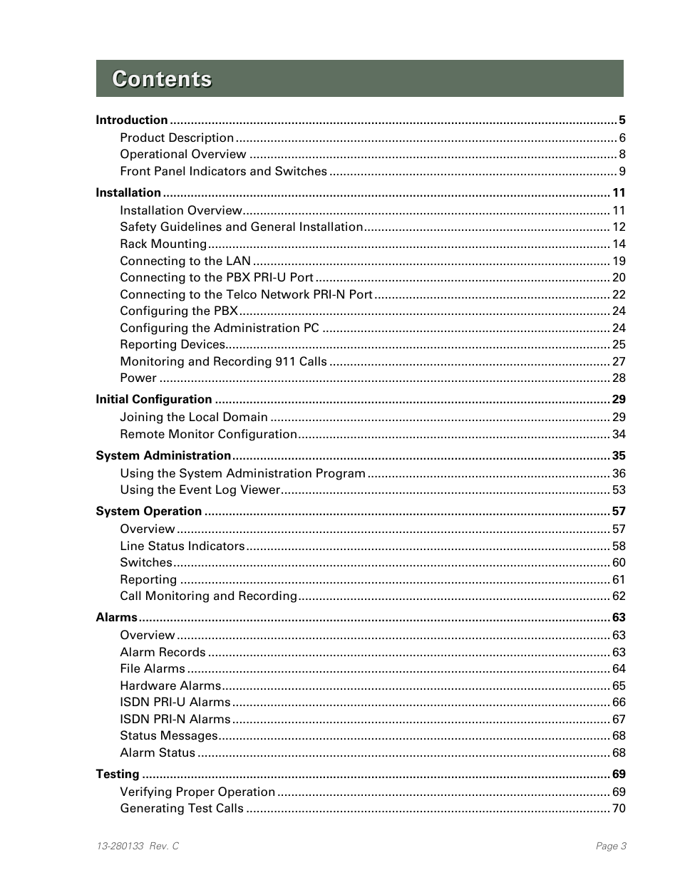 Teo E911 Response System Installation User Manual | Page 3 / 90