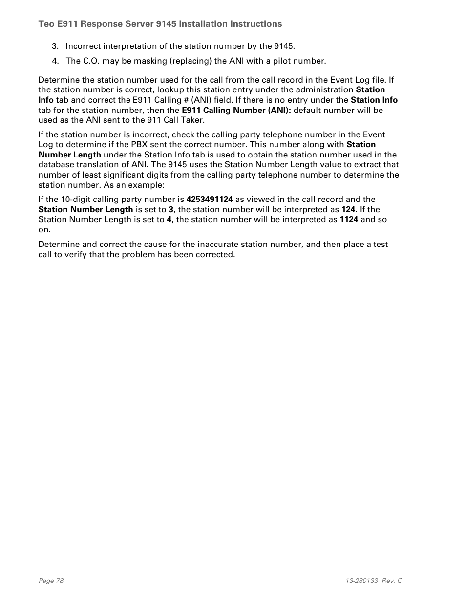 Teo E911 Response System Installation User Manual | Page 78 / 90