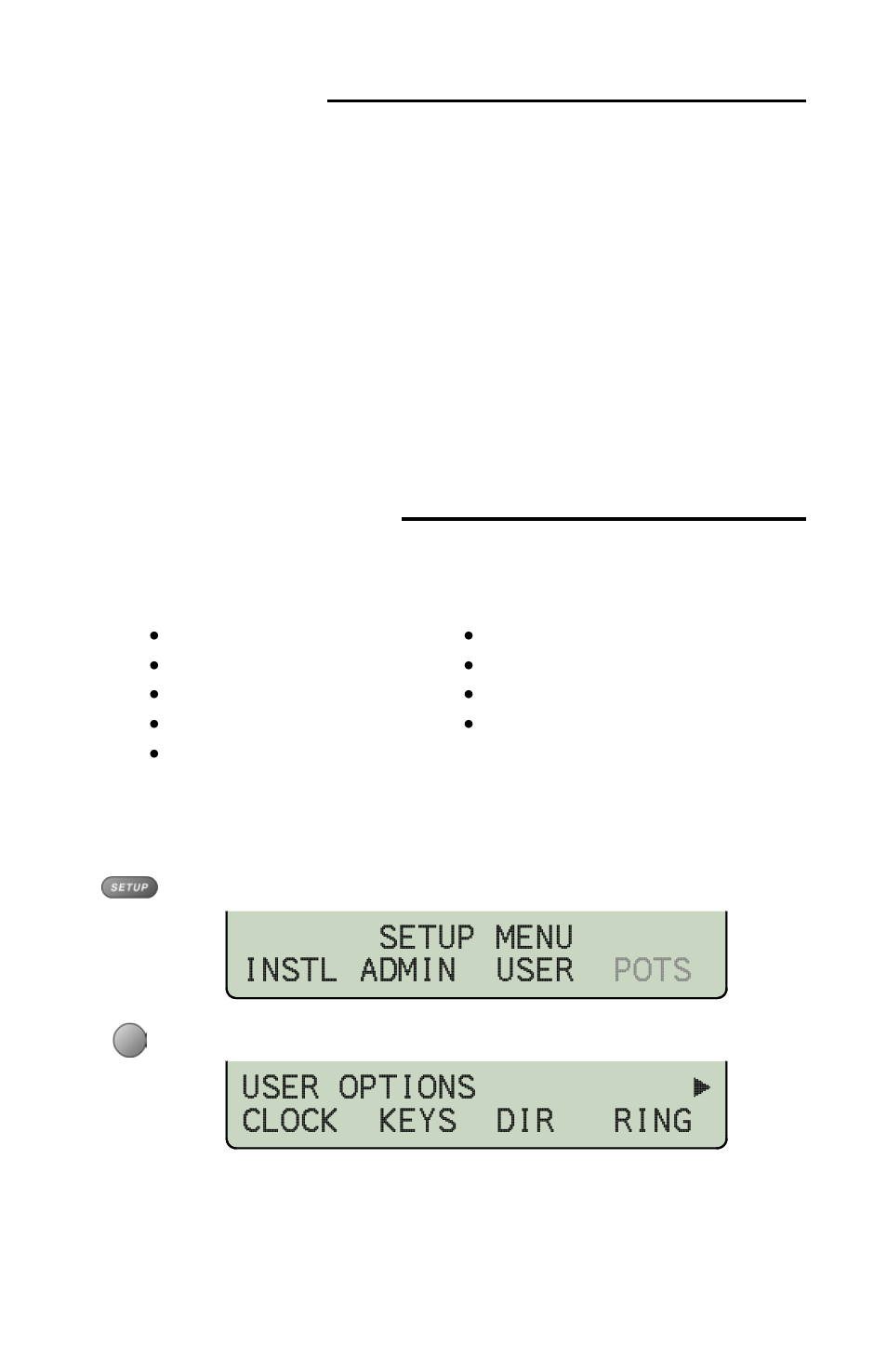 Labeling keys, User options menu, Ge 25) | Setup menu instl admin user pots, User options > clock keys dir ring | Teo 8810 ISDN Phone User Manual | Page 29 / 64