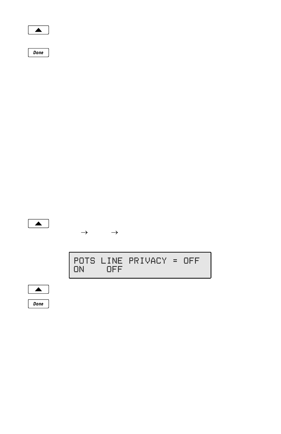 Pots line privacy, Pots line privacy = off on off | Teo 6002TA User Manual | Page 15 / 28