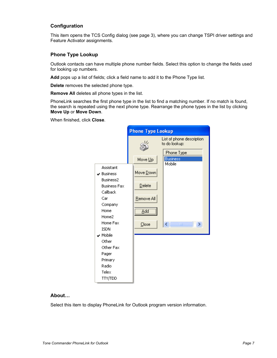 Teo PhoneLink for Outlook User Manual | Page 7 / 10