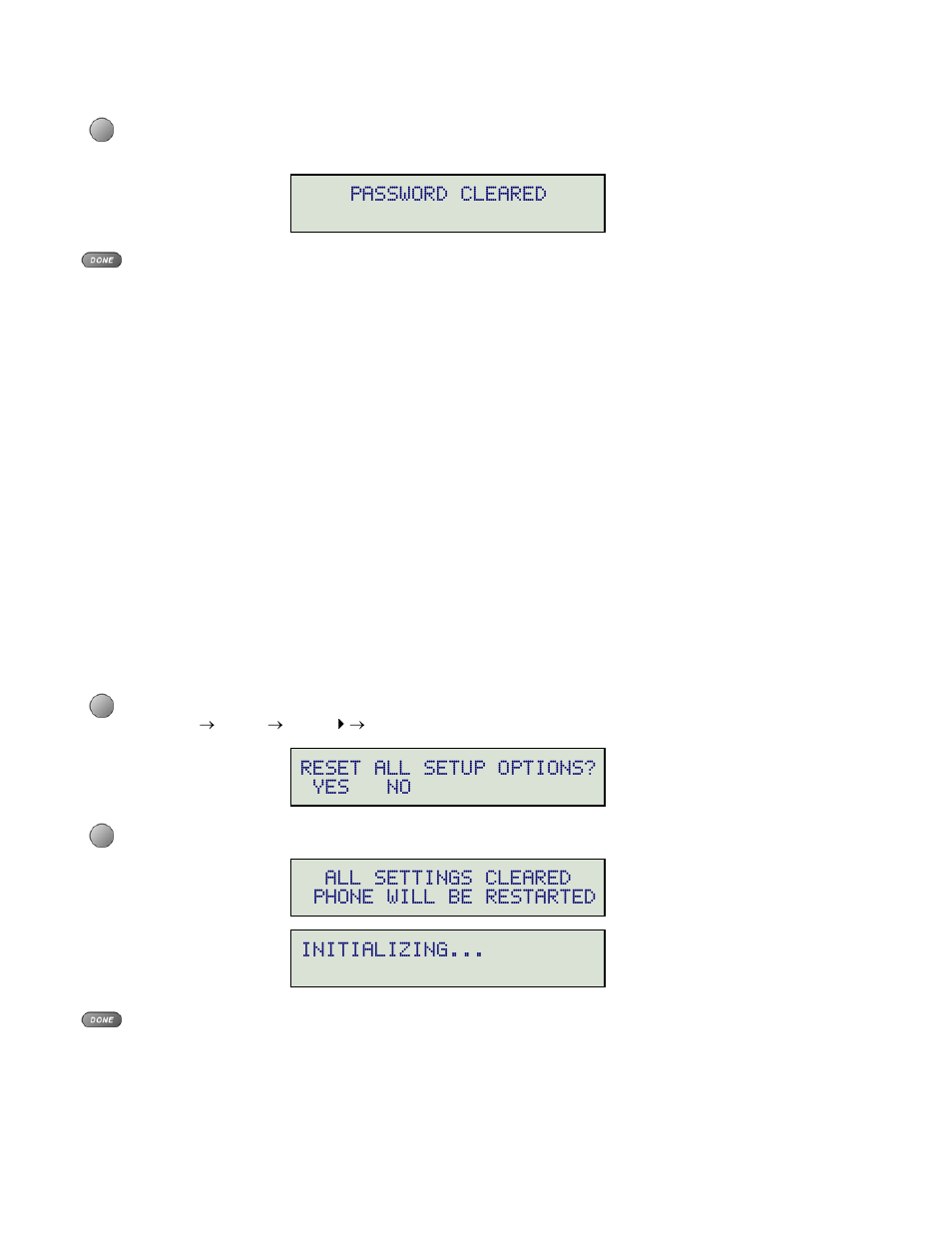 Reset to factory default settings, Removing the password, What to do if you lose your password | Teo 8610 ISDN Phone Installation User Manual | Page 28 / 52