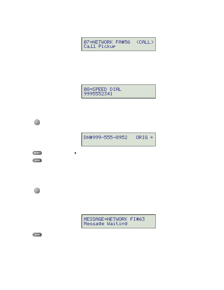 Message=network fi#63 message waiting, Directory numbers, Message waiting indicator | Teo 8610 ISDN Phone Installation User Manual | Page 33 / 52
