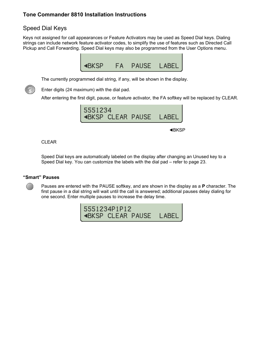 Speed dial keys | Teo 8810 ISDN Phone Installation User Manual | Page 26 / 58