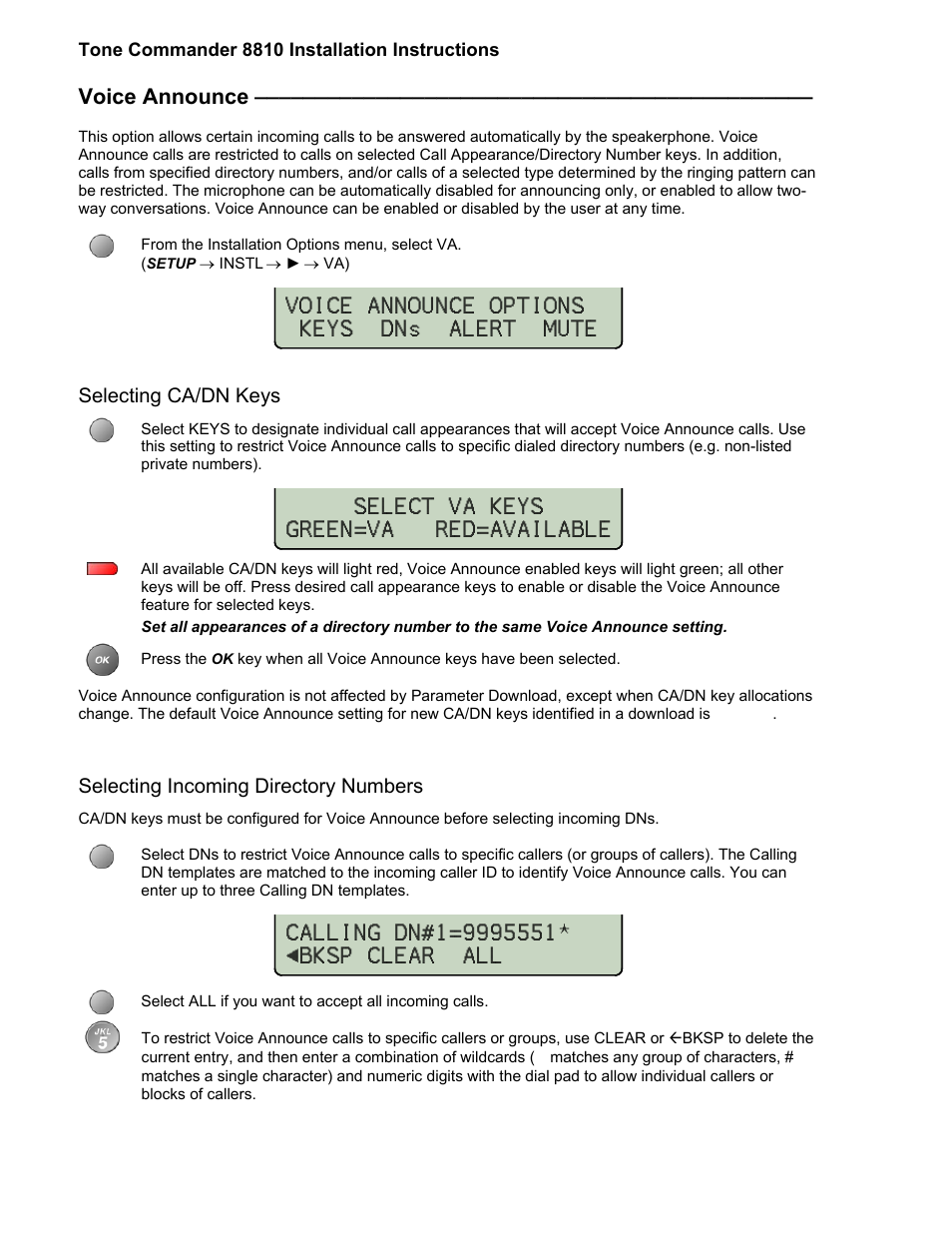 Voice announce | Teo 8810 ISDN Phone Installation User Manual | Page 34 / 58