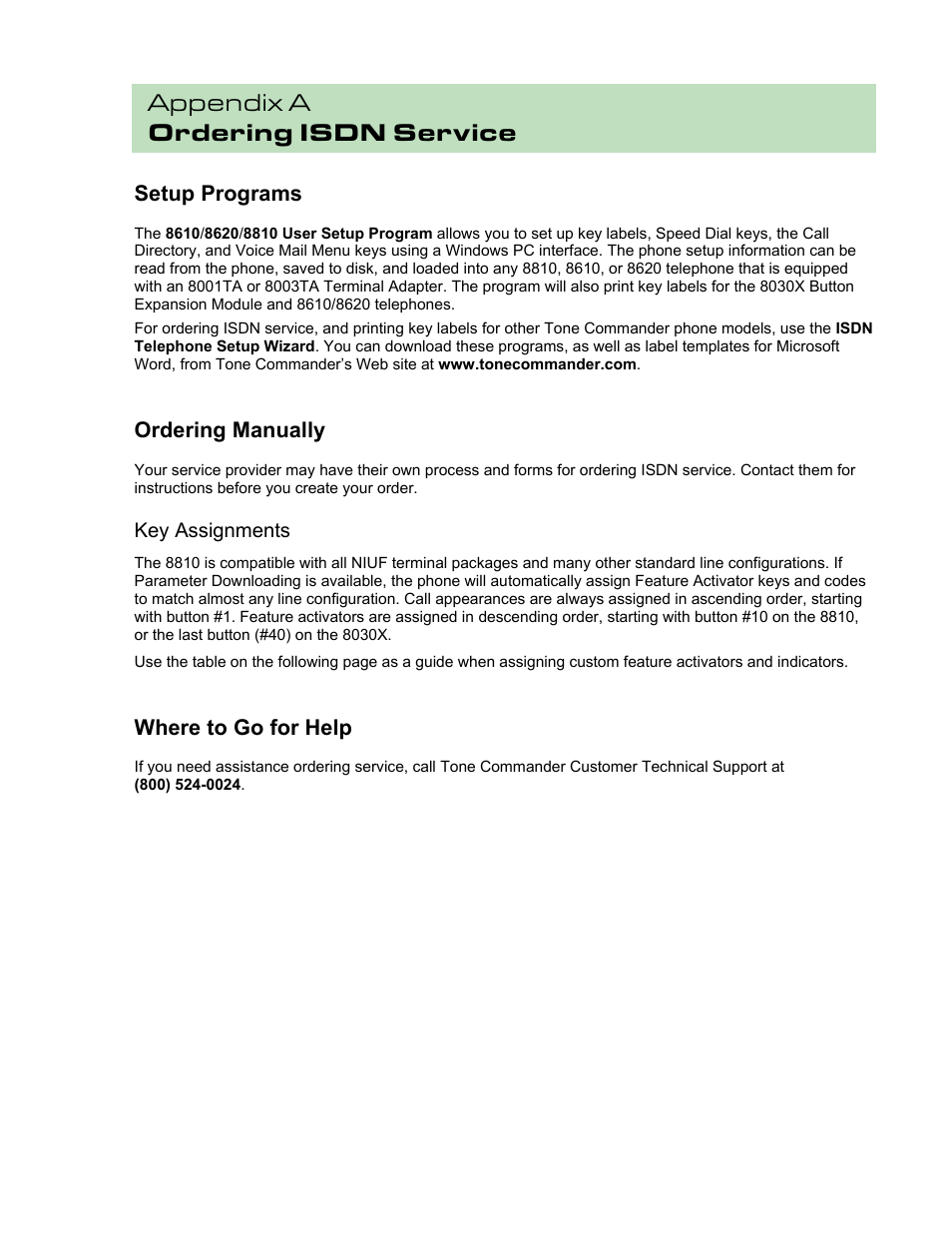 Appendix a ordering isdn service | Teo 8810 ISDN Phone Installation User Manual | Page 47 / 58