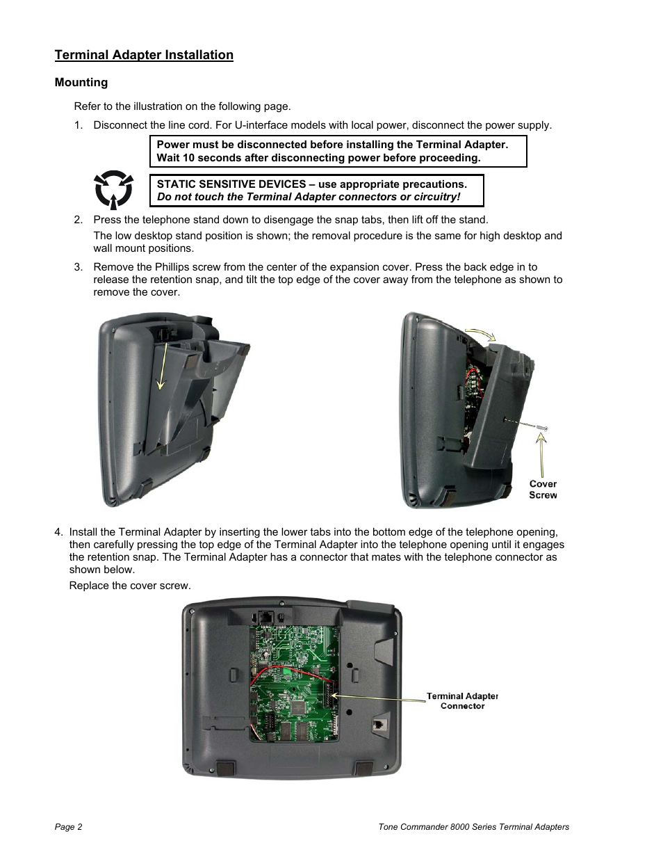 Teo 8000 Series Installation User Manual | Page 2 / 4