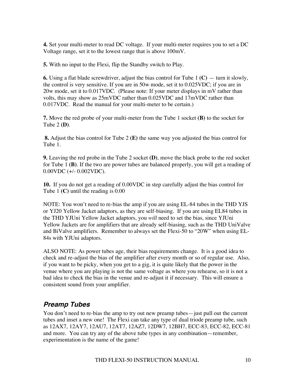 THD Electronics Flexi-50 User Manual | Page 10 / 11