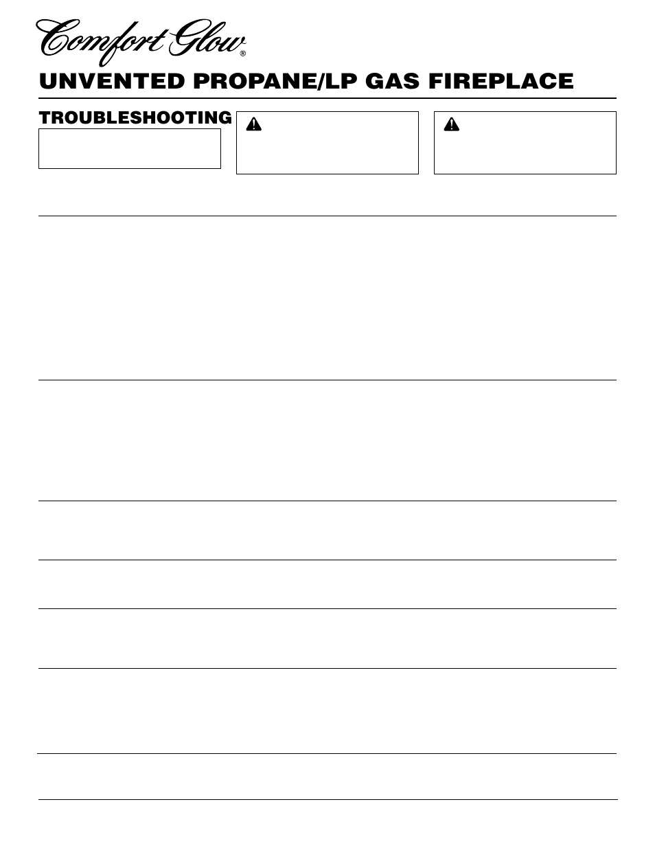 Unvented propane/lp gas fireplace, Troubleshooting | Desa Tech CGEFP33PR User Manual | Page 24 / 38