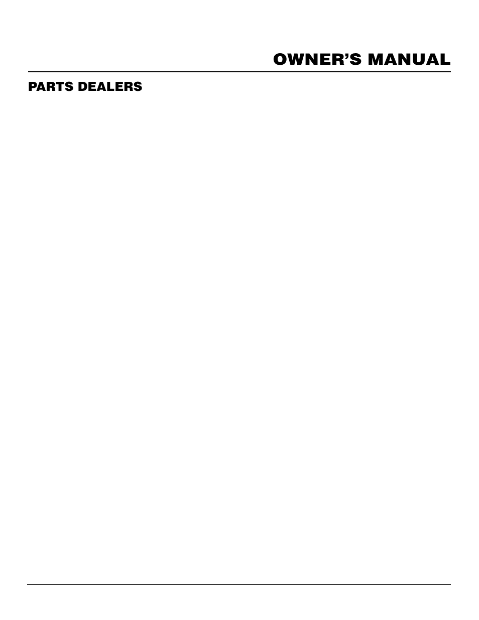 Owner’s manual, Parts dealers | Desa Tech CGEFP33PR User Manual | Page 29 / 38