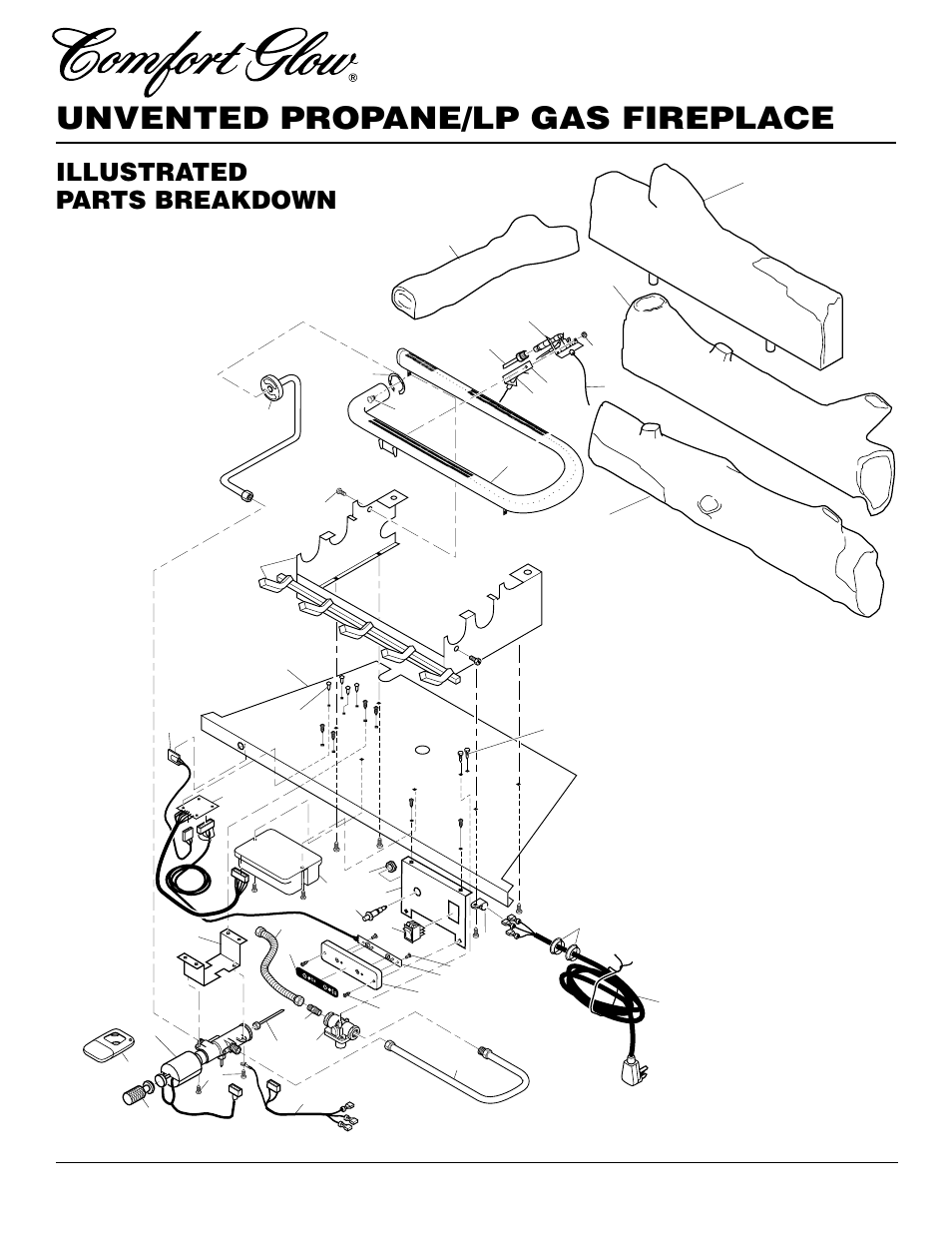 Unvented propane/lp gas fireplace, Illustrated parts breakdown | Desa Tech CGEFP33PR User Manual | Page 30 / 38