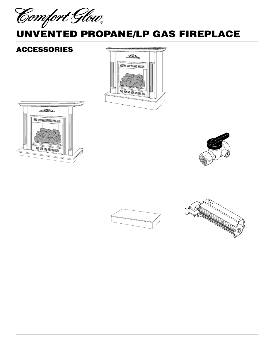 Unvented propane/lp gas fireplace, Accessories | Desa Tech CGEFP33PR User Manual | Page 34 / 38