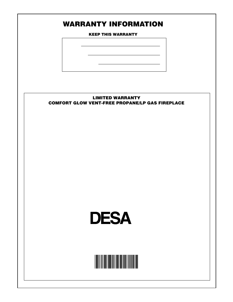 Warranty information, International | Desa Tech CGEFP33PR User Manual | Page 38 / 38