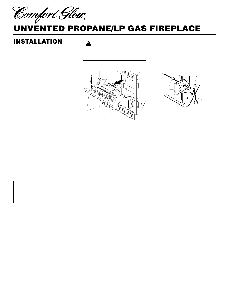 Unvented propane/lp gas fireplace, Installation, Continued | Desa Tech CGEFP33PR User Manual | Page 8 / 38