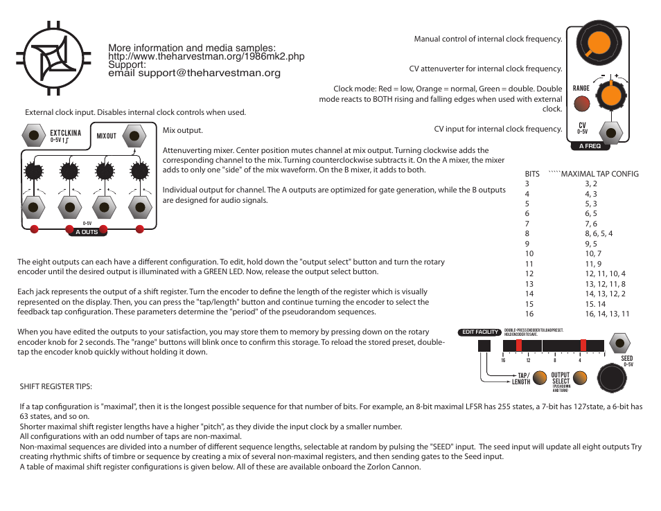 Harvestman 1986 zorlon cannon mark II User Manual | 1 page