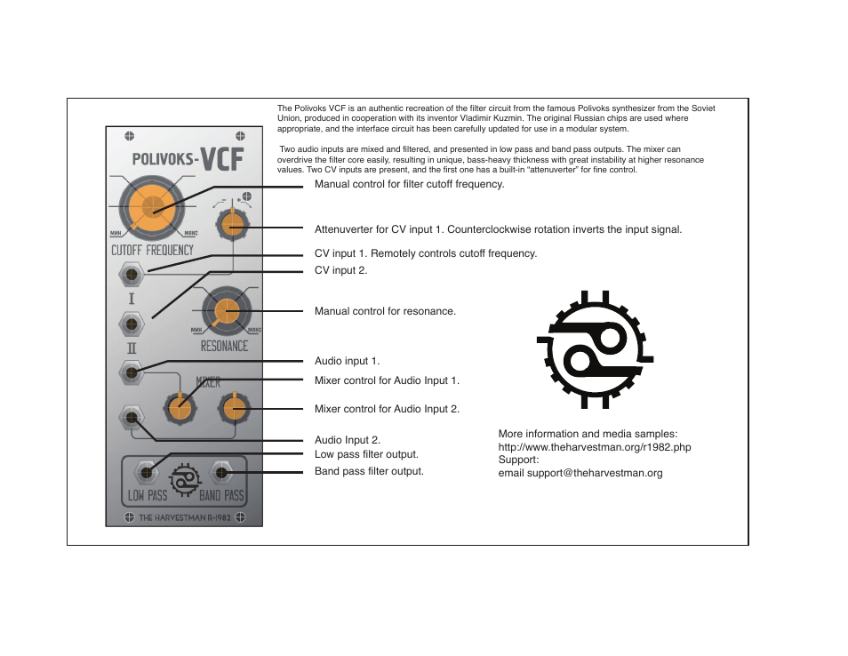 Harvestman r1982 polivoks vcf User Manual | 2 pages
