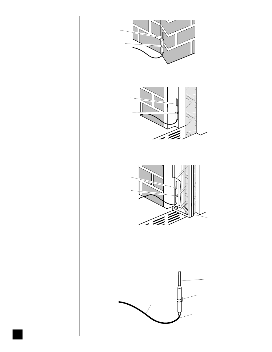 Optional positioning of thermostat sensing bulb, For masonry and factory-built metal fireplace | Desa Tech CG3630PV User Manual | Page 28 / 36