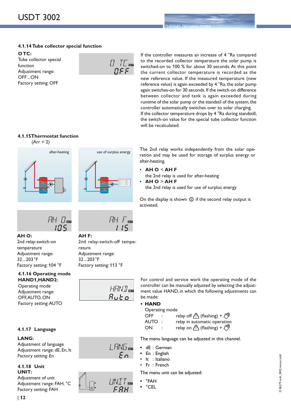 Usdt 3002 | Thermo Technologies USDT 3002 User Manual | Page 12 / 16