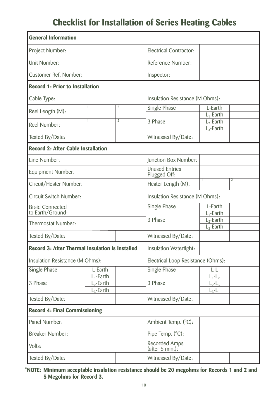 Thermon Electric Heat Tracing User Manual | Page 11 / 12