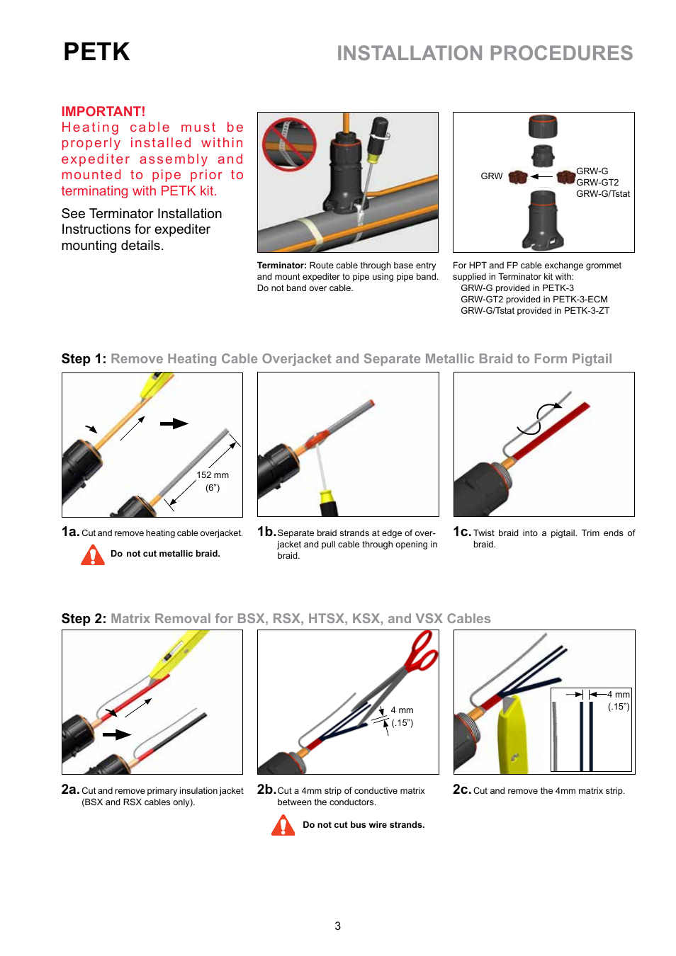 Petk, Installation procedures | Thermon PETK User Manual | Page 3 / 7