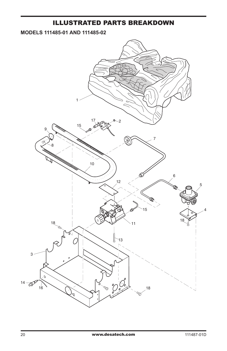 Illustrated parts breakdown and parts list, Illustrated parts breakdown | Desa Tech CSPBNT  EN User Manual | Page 20 / 24