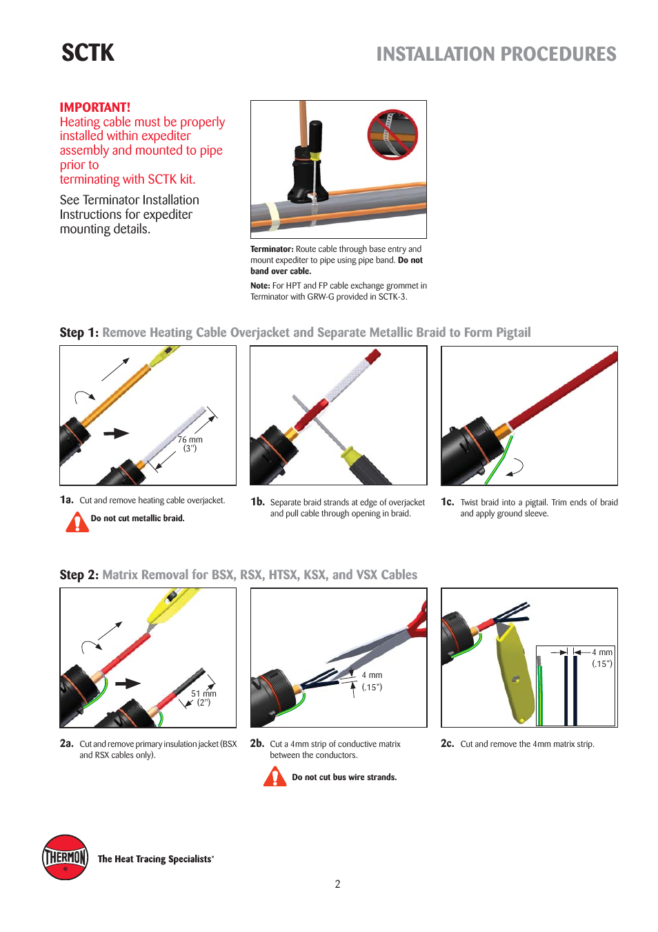 Sctk, Installation procedures | Thermon SCTK User Manual | Page 3 / 5