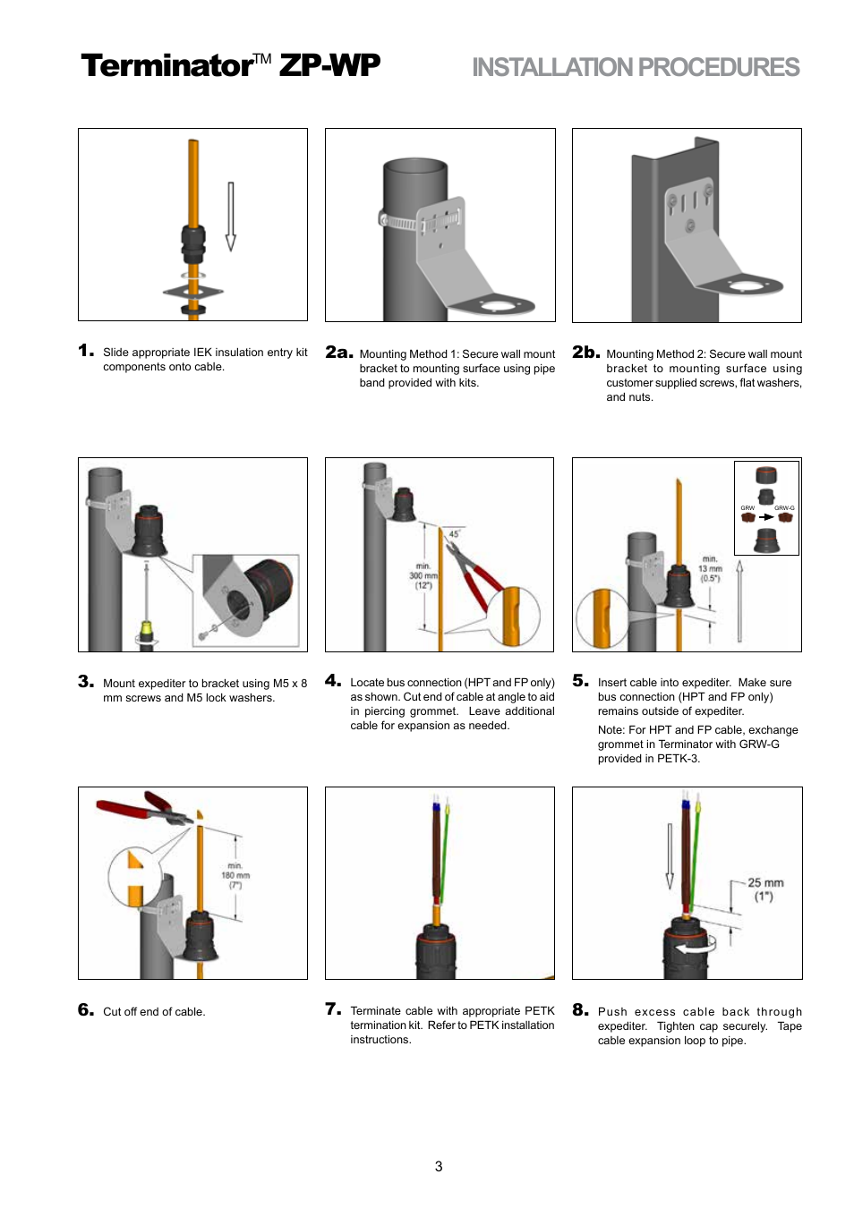 Terminator, Zp-wp, Installation procedures | Thermon ZP-WP Terminator User Manual | Page 3 / 4
