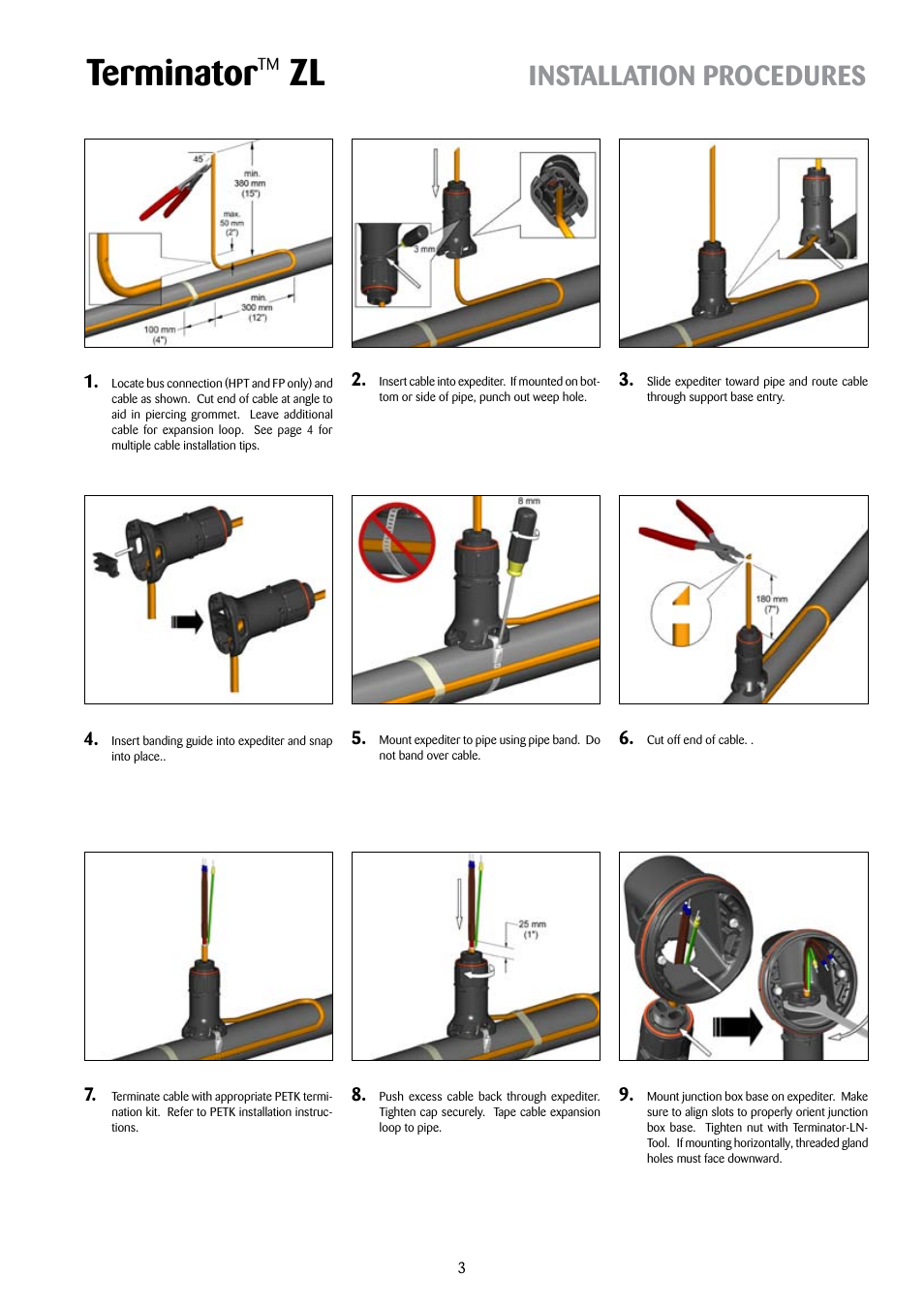 Terminator, Installation procedures | Thermon ZL Terminator User Manual | Page 3 / 7