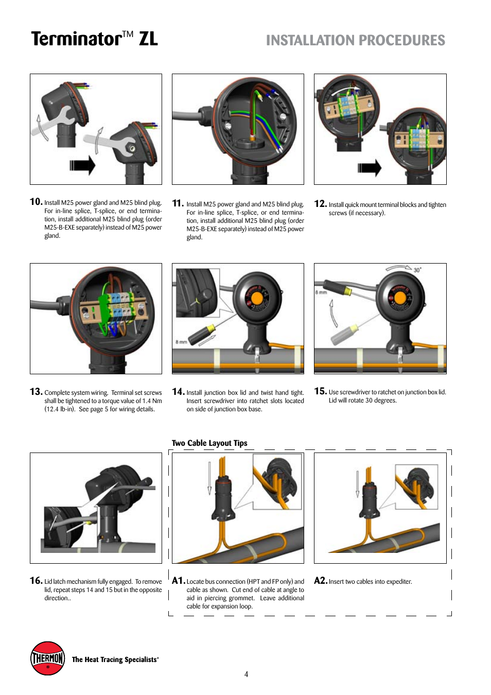 Terminator, Installation procedures | Thermon ZL Terminator User Manual | Page 4 / 7