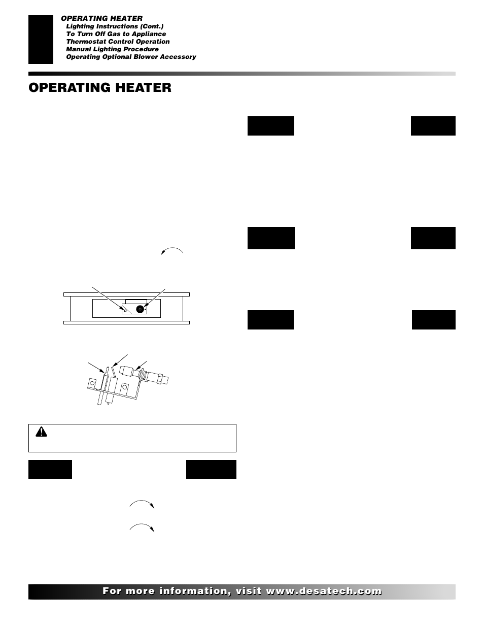 Operating heater, Continued | Desa Tech 107434-01C.pdf User Manual | Page 14 / 28