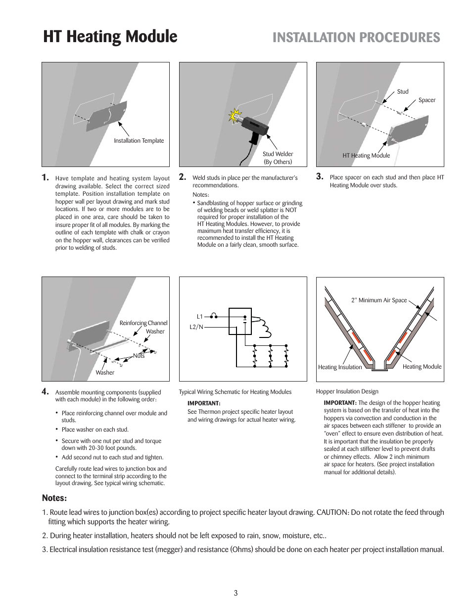 Ht heating module, Installation procedures | Thermon HT Heating Module User Manual | Page 3 / 4