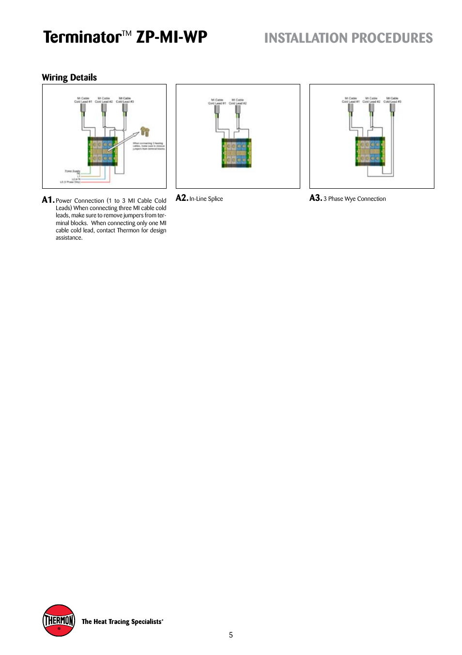 Terminator, Zp-mi-wp, Installation procedures | Thermon ZP-MI-WP Terminator User Manual | Page 5 / 7