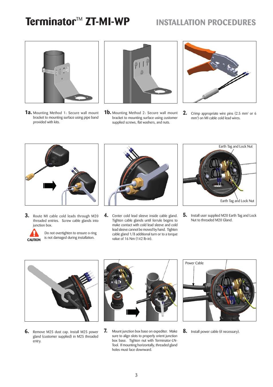 Terminator, Zt-mi-wp, Installation procedures | Thermon ZT-MI-WP Terminator User Manual | Page 3 / 4