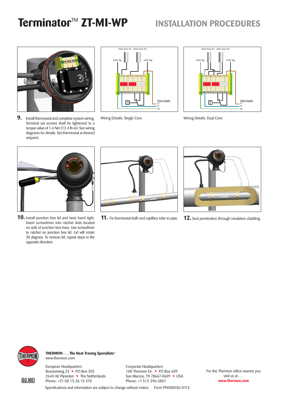 Terminator, Zt-mi-wp, Installation procedures | Thermon ZT-MI-WP Terminator User Manual | Page 4 / 4