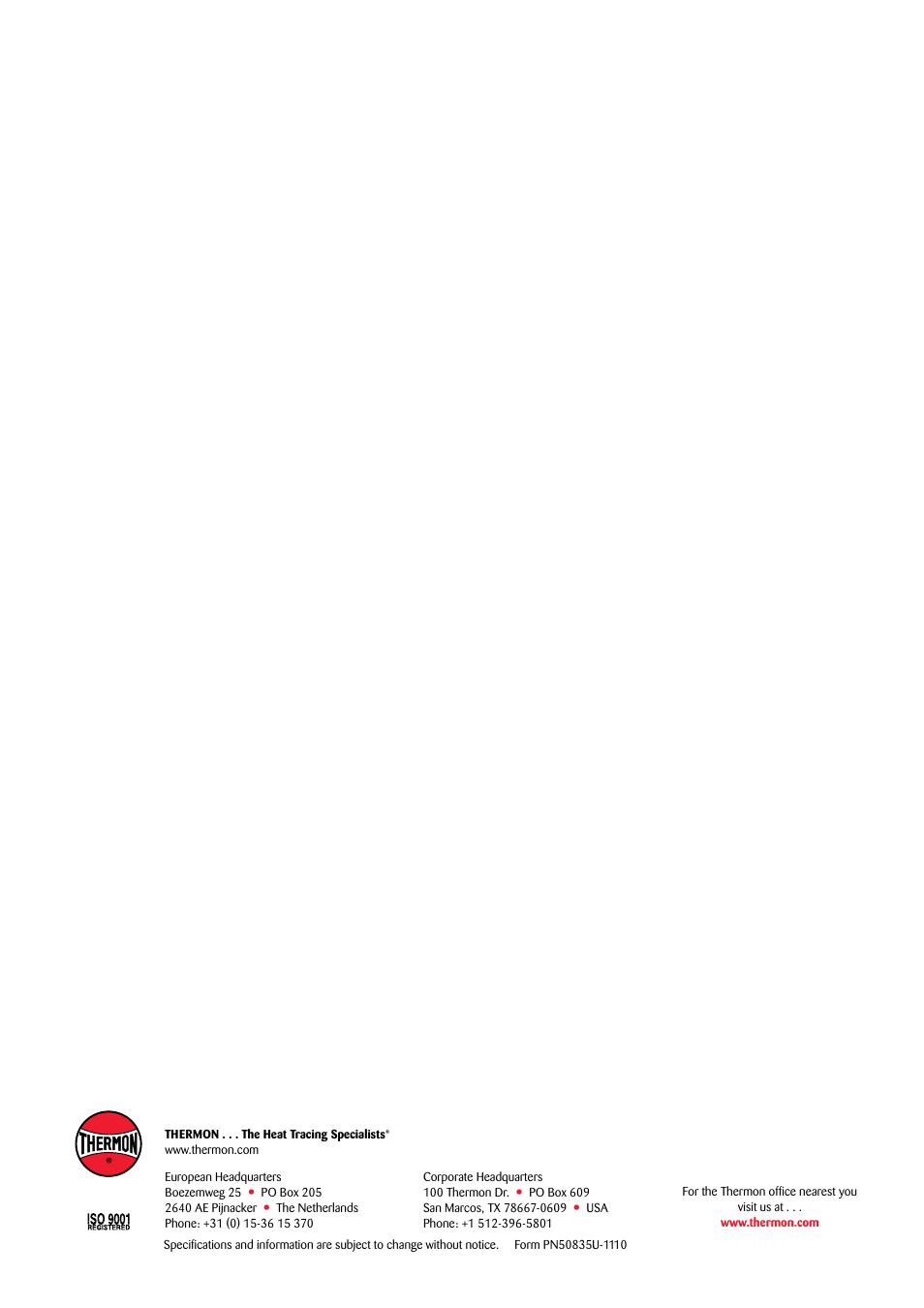 Thermon ZP-PTD100-WP Terminator User Manual | Page 7 / 7