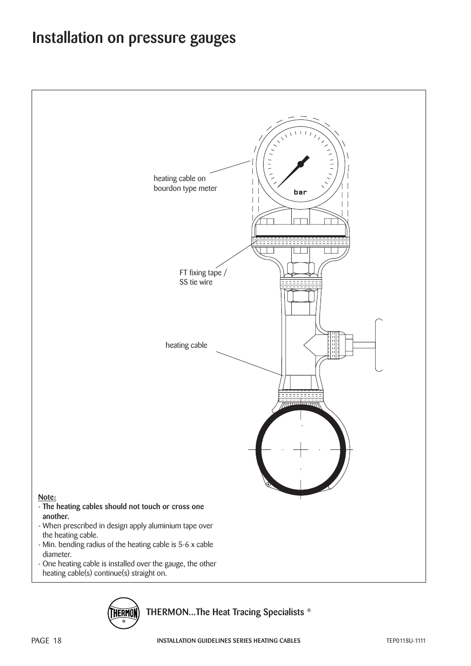 Installation on pressure gauges | Thermon TESH User Manual | Page 20 / 26
