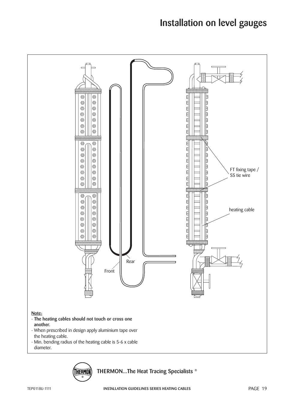 Installation on level gauges | Thermon TESH User Manual | Page 21 / 26